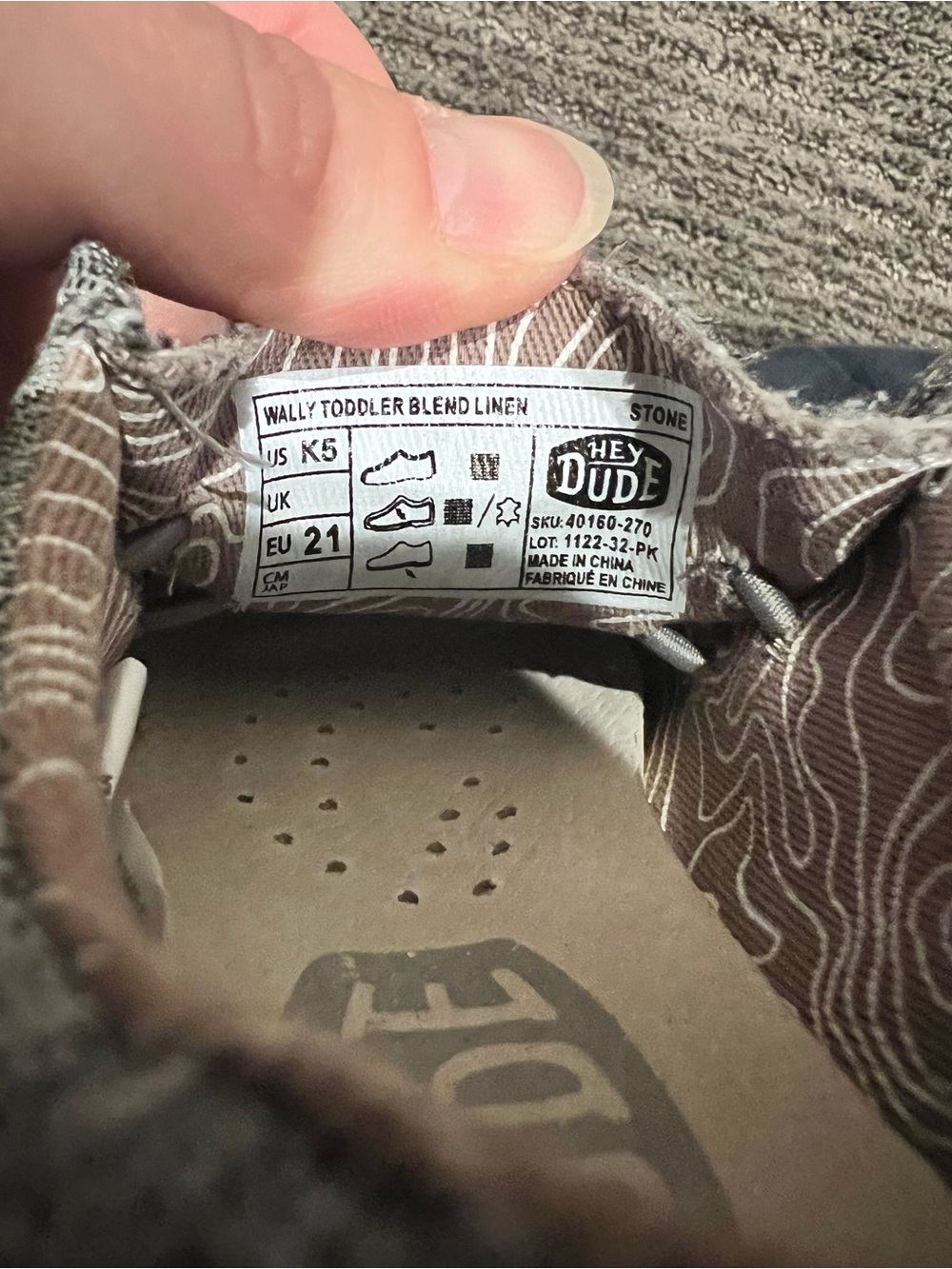 Hey Dude Toddler Size 5 Shoes in Gray - Picture 11 of 12